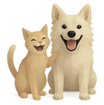 Illustration of a dog and cat for Shory pet insurance product.